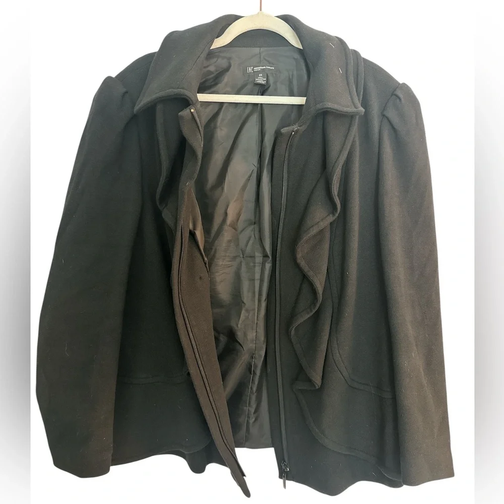 INC International Concepts Black Coat Jacket - Picture 2 of 5